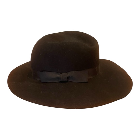 ?? Burberry Made in England 100% Black Wool Fedora Hat main image 2
